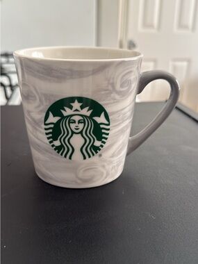 Starbucks White and Light Gray Logo Ceramic Mug